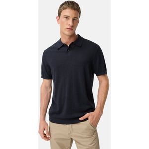 camel active - Lichtgewicht Gebreide Polo - Marineblauw - Katoen