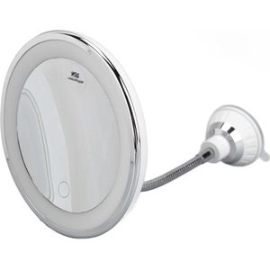 LED-make-upspiegel 10x Vergroting - Verlichte Spiegel met Zuignap - Drie Lichtkleuren Instelbare Helderheid .