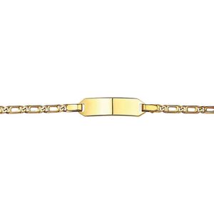 The Jewelry Collection Graveerarmband - Anker Plaat 5,2 mm - Geelgoud (14 Krt.)