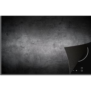 KitchenYeah - Inductie beschermer - Afdekplaat inductie - Betonlook - Industrieel - Zwart - Beton print - Inductie fornuis - 81x52 cm - Kookplaat - Inductiemat - Keuken decoratie aanrecht