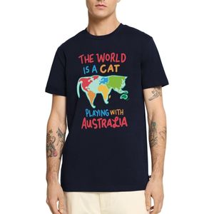 De Wereld Is Een Kat Speelt Met Australië Premium T Shirt Heren