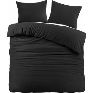 Ten Cate Flanellen Dekbedovertrek 200x200/220 - Tweepersoons - Zacht - Antraciet