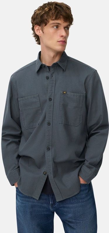 camel active - Longsleeve Shirt - Inktblauw - Kentkraag - Borstzakken