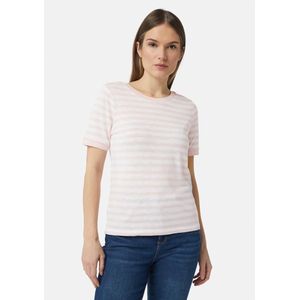 comma - T-shirt - Gestreept - Katoen-Modaalmix - Korte Mouwen