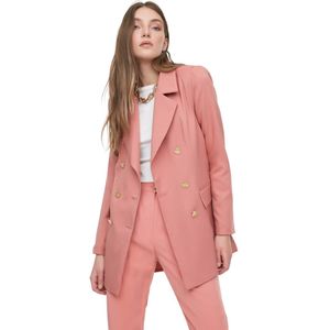 Trendyol Marineblauw Oversized Gevoerd Geweven Blazerjack Met Dubbele Rij Knopen Twoss20Ce0024