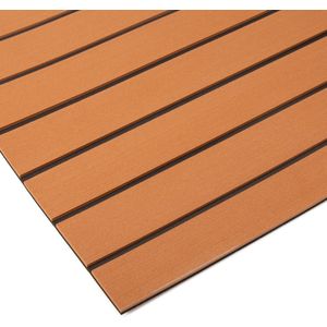 Rubbermagazijn | Eva foam teak | bruin/zwart | 1200x1200 | Dikte 6mm | Antislip vloer voor boot