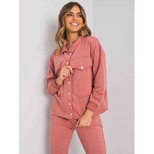 Vintage Roze Dames Huispak met Knopen Shirt Maat S/M