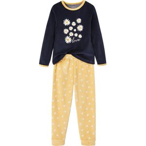 Vertbaudet - Set van 2 Fluwelen Meisjespyjama's - Met Margrietjes
