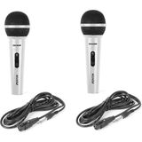 Karaoke microfoon - Fenton DM100W - Set van twee karaoke microfoons - Ook geschikt voor de DJ!- Wit