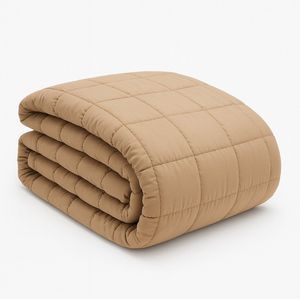 HappyBed - Wasbaar Dekbed - Taupe - 140x200 - Hoesloos Dekbed met Print - Eenpersoonsdekbed