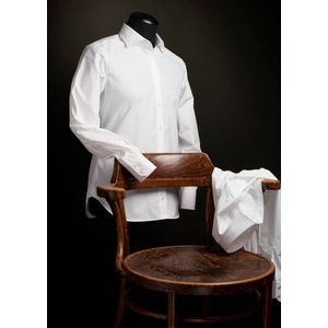 CEESNCO | Wit Overhemd Regular fit Maat XXL | Duurzaam Premium Kwaliteit die je voelt en ziet | 100% Biologische Katoen 140g/m² | Parelmoeren knopen | Zakelijke Casual Luxe Heren Overhemd | Puur Vakmanschap uit Portugal