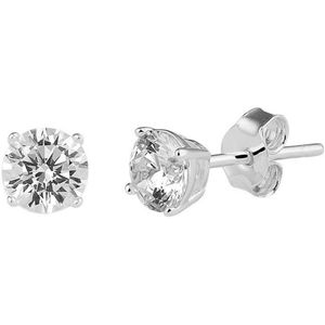 Glams oorknoppen zirkonia - 5 - Zilver