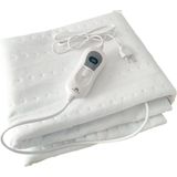 Mobiclinic - Plaid - Warmte deken - Individuele onderdeken - Elektrisch deken - 3 temperatuurniveaus - 150x80cm - Elektrische Warmtedeken - Automatische uitschakeling - LED-indicator - Wasbaar - Wit