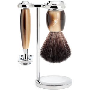MÜHLE -Scheerset Vivo 3-delig - Hoornbruin - Saf.Razor