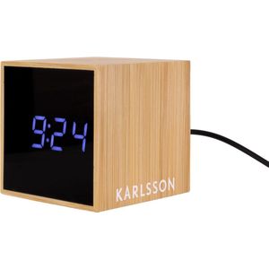 Alarm Clock Mini Cube Bamboo