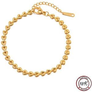 Soraro Hartje Armband | 18K Goldplated | Harten Armband | Soraro Dames Armband | Elegante Armbanden | Vrouwen Sieraden | Goudkleurig