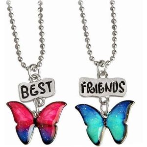 Fako Bijoux® - Vriendschapsketting - BFF Ketting - Vlinders - Best Friends - Butterflies