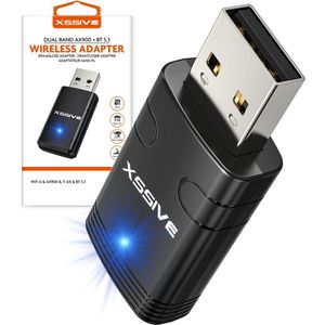 2 in 1 WiFi Adapter USB 900Mbps + Bluetooth 5.3 Dongle - WiFi Dongle - USB Bluetooth Adapter - Geschikt voor Windows 10/11