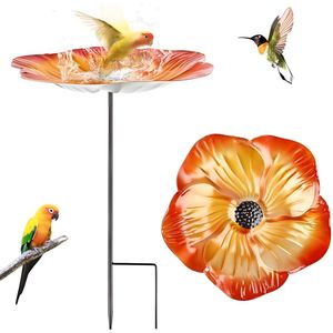 Staand Vogelbad, Winterbestendig Vogelvoederdispenser en Waterbad voor Tuin, Met Grondpen, Vorstbestendig