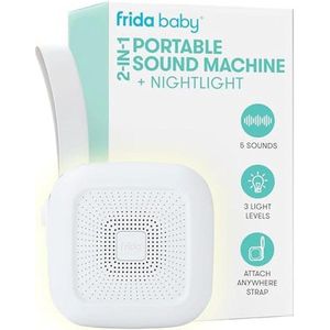 Draagbare Geluidsmachine met Nachtlampje voor Baby met 5 Rustgevende Geluiden