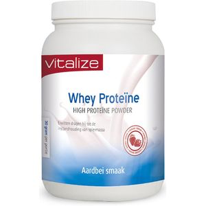 Whey High Proteïne Aardbei 750 gram - High Proteïne Powder - Eiwitten dragen bij tot de instandhouding van normale botten - Vitalize