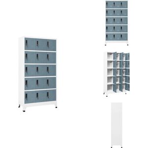 vidaXL Lockerkast - Lockerkasten - Opbergkast - Kast - Lockerkast 90x40x180 cm staal lichtgrijs en donkergrijs