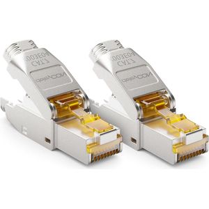 CAT 7 RJ45-Netwerkstekker Gereedschapsloos Afgeschermd 10 Gbit/s - 600 MHz - Installatiekabel Connector