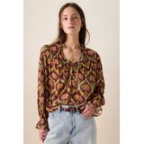 Sissy-Boy - Donkerrode Blouse - Palm Print