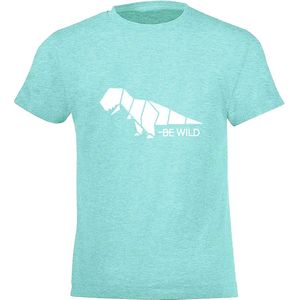 Be Friends T-Shirt - Be wild dino - Kinderen - Mint groen - Maat 2 jaar