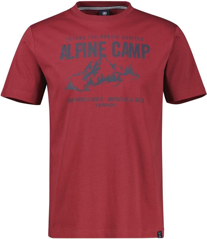 Lerros - T-shirt - Maple Red - Heren - Outdoorprint