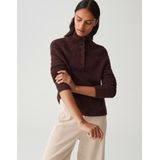 OPUS Dames trui groen (Maat: 34) - Mélange - Halslijn: Opstaande kraag,