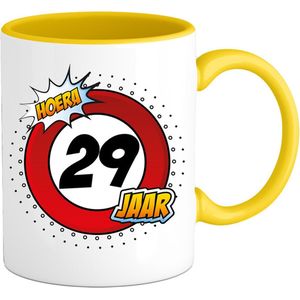 29 Jaar Verkeersbord Mok met teksts-sGrappig Verjaardag Beker Cadeaus-sBedrukte Koffie en Thee Mokkens-sZwarts-s330 ML
