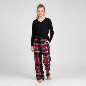 La-V - Pyjama Set - Rood/Zwart - Meisjes - Flanel Broek - 164-170