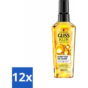 Gliss - Hair Repair - Oil Elixer - Ultiem Haarherstel en Glans - Voordeelverpakking - 12 stuks