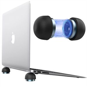 Universal Laptop Notebook Stands Set of 2 Ergonomic Small Invisible Cooling Pad Anti-slip Durable Riser Portable Magnetic Cooler Stand for Laptop Computer Black .