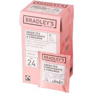 Bradley's thee - Organic - Green Tea Pomegranate & Cinnamon n.24 - 100 x 2 gram