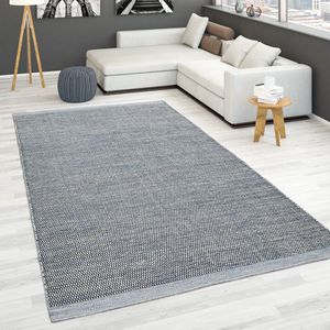 Paco Home Handgeweven tapijt, platgeweven, 100% wol in Scandinavische stijl in verschillende kleuren 60x110 cm