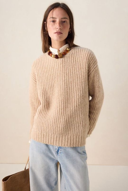 Sissy-Boy - Chunky Wollen Trui - Beige - Grof Gebreide Kwaliteit