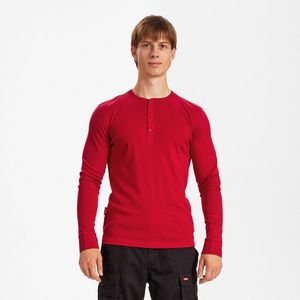 Engel Extend Grandad T-shirt met lange mouwen 9257-565 - Tomato Red - 4XL