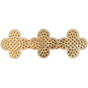 Haarsoires Haarspeld Patentspeld Klavervorm 7,5cm – Metaal – Klavertje Vier – Goud - Haarspelden voor Dames - Haarklem - Haarclip - Haaraccessoires - Hair Clip - Decoratieve Haaraccessoire