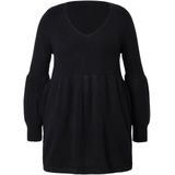 MIAMODA - Dames - Trui kasjmier touch breed schootje - Zwart - Maat 46+