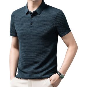 Heren Poloshirt Linnen - Slim Fit - Polo - Shirt - Blauw - Zwart - Ademend