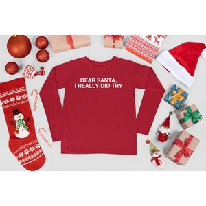 KerstKleding / Christmas T-Shirt | kerst cadeau | Dear Santa | Unisex | Rood | Kind 3-4 jaar | Maat 104