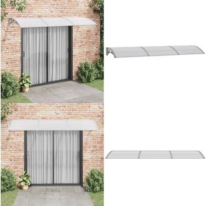 vidaXL Deurluifel 300x75 cm polycarbonaat grijs - Deurluifel - Deurluifels - Afdak Voordeur - Luifel Voordeur