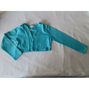 Bolero - Kort gilet - Meisjes - Azur blauw - Effen - 3 jaar 98