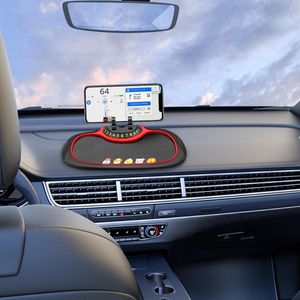 Luvetrex ® Multifunctionele Anti-Slip Mat voor Auto's met 360 Graden Draaibare Telefoonhouder en Tijdelijke Parkeernummerweergave