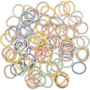 100 Kleine Haarelastiekjes - Haarelastiekjes Mini - 25mm - 2mm Dik - 100 Stuks - Koreaanse Mix