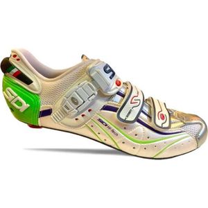 Sidi Genius 6.6 Fietsschoenen Carbon Wit/Groen - Maat 46,5