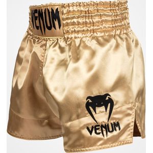 Venum Classic Muay Thai Kickboks Broekjes Goud Zwart