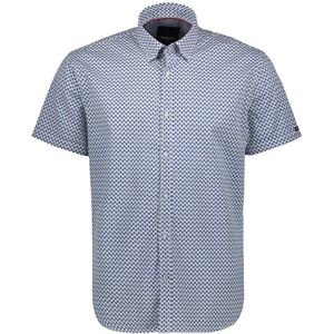Twinlife Heren shirt small graphic s.s. - Overhemden - Duurzaam - Elastisch - Blauw - 3XL